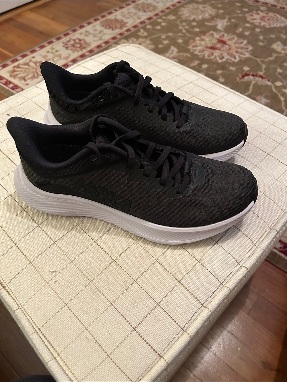 Hoka Women's Solimar Black Athletic Running Shoes with White Sole - Picture 2 of 8